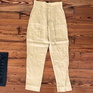 Mango High-Waisted Cream Pants
